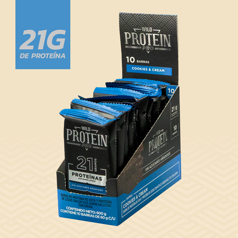 Barrita Wild Protein Pro Cookies & Cream 10 unidades