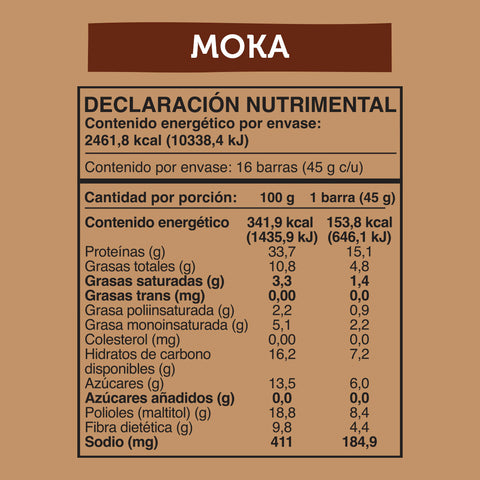 Barra de Proteína Sabor Moka 16 unidades