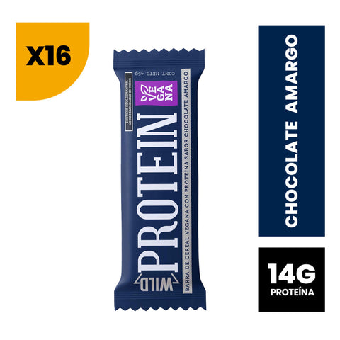 Barra de Proteína Vegana sabor Chocolate Amargo 16 unidades
