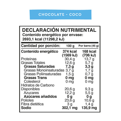 Barra de Proteina Chocolate Coco 16 unidades Wild Protein
