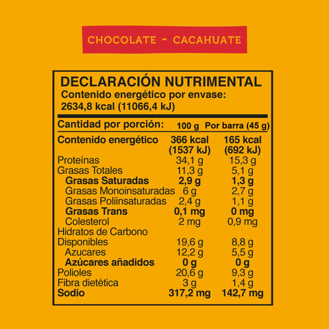Barra de Proteina Chocolate y Cacahuate 16 unidades Wild Protein