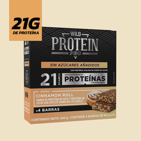 Barrita Wild Protein Pro Cinnamon Roll 4 unidades