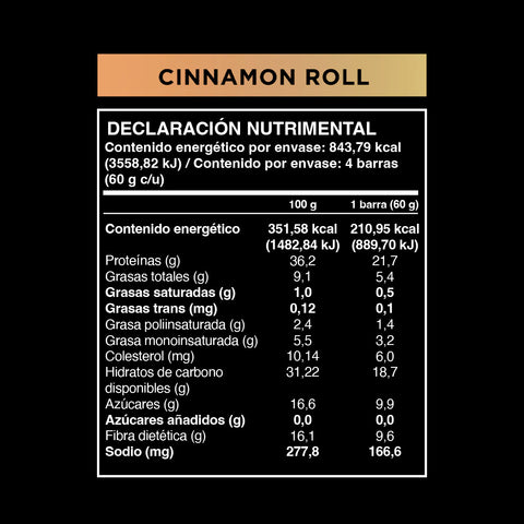 Barrita Wild Protein Pro Cinnamon Roll 4 unidades