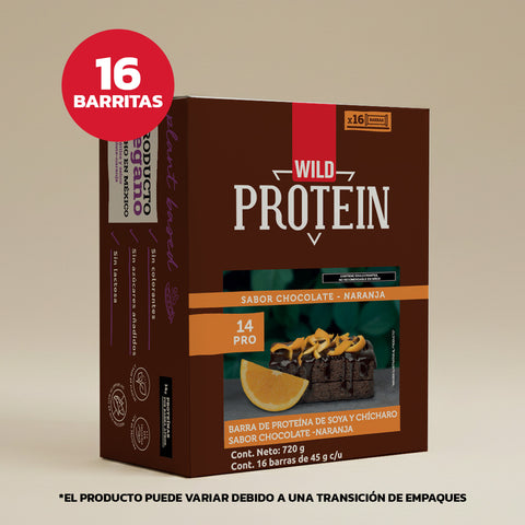 Barra de Proteínas Sabor Chocolate Naranja 16 unidades