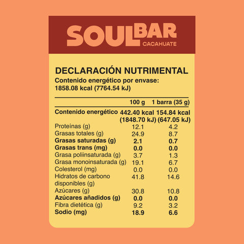 Barra Wild Soul sabor Cacahuate 12 unidades