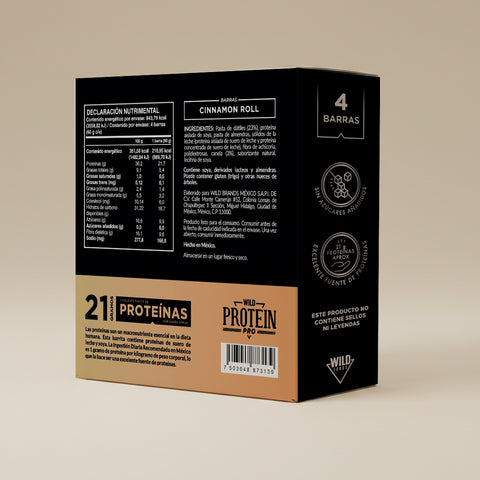Barrita Wild Protein Pro Cinnamon Roll 4 unidades