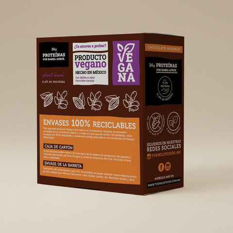 Barra de Proteína Sabor Chocolate Naranja 5 unidades