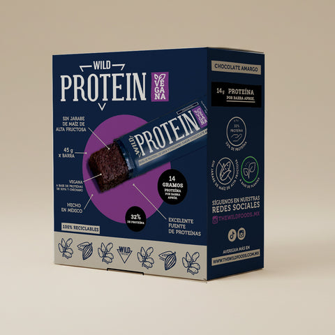 Barra de Proteína Vegana sabor Chocolate Amargo 5 unidades