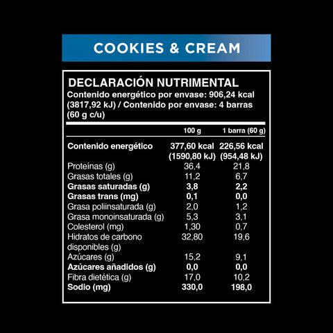 Barrita Wild Protein Pro Cookies & Cream 4 unidades