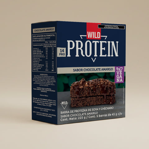 Barra de Proteína Vegana sabor Chocolate Amargo 5 unidades