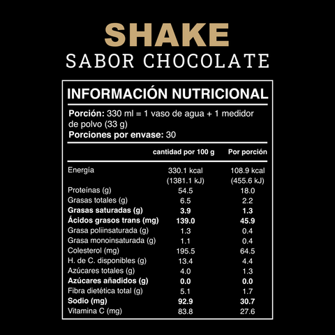Shake en polvo sabor Chocolate 990G